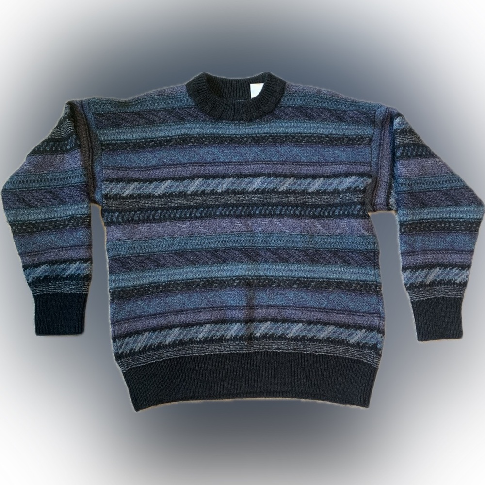 Vintage Striped Grandpa Sweater